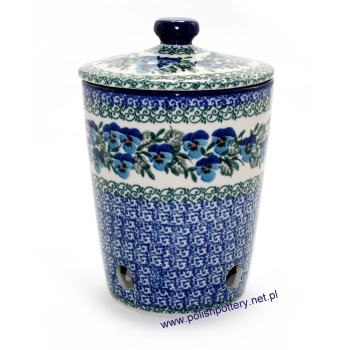 Pojemnik na czosnek dec. 2273X Niebieskie Bratki